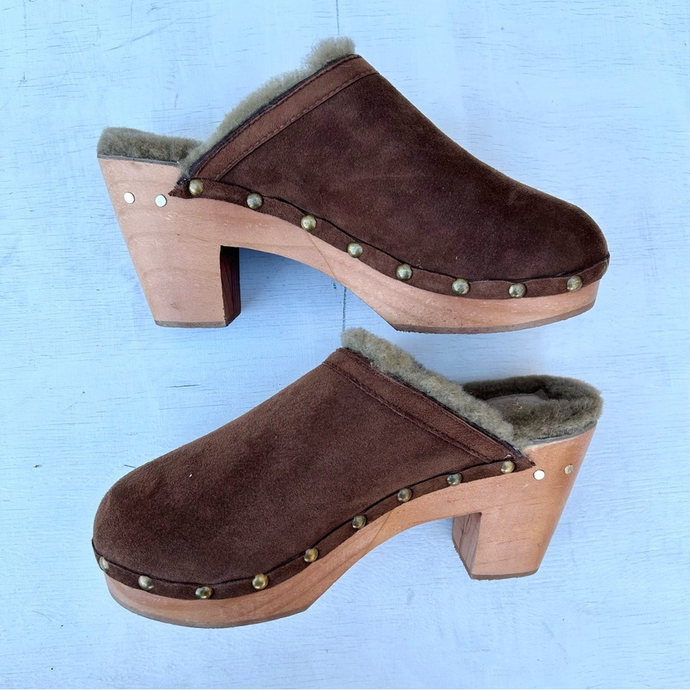 Beek Shearling Lined Suede Clogs